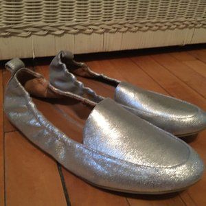 Franco Sarto Metallic Silver Flats